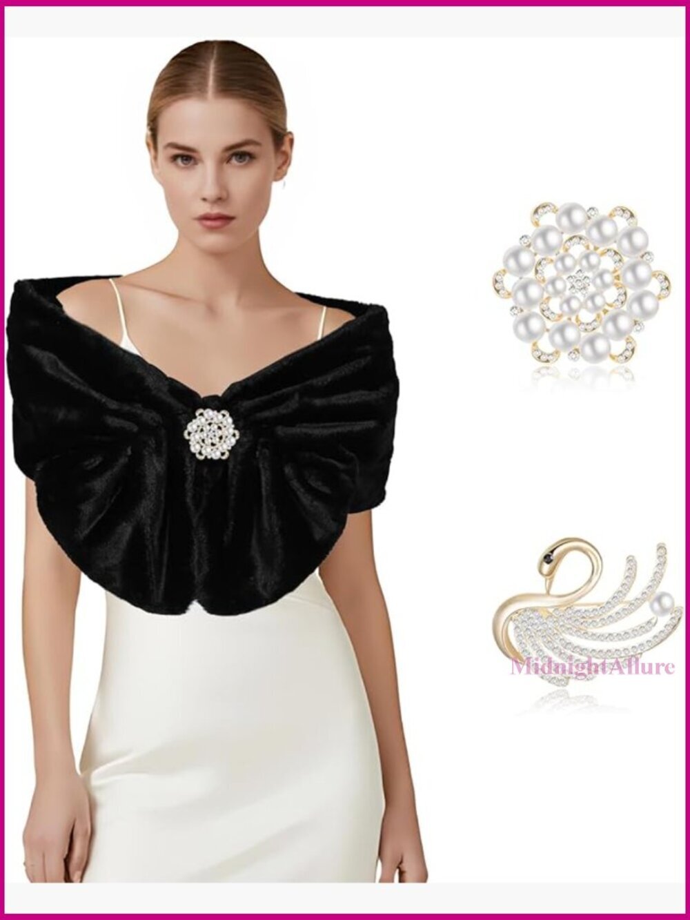 Faux Fur Shawl Wrap Sleeveless Winter Stole Bridal Wedding Party Accessory